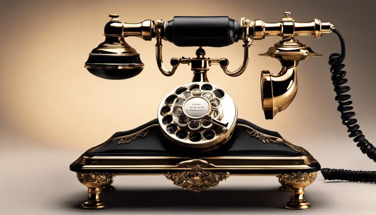 An image of a 19th century telephone, showcasing its classic design and nostalgic charm for someone that is visually impaired