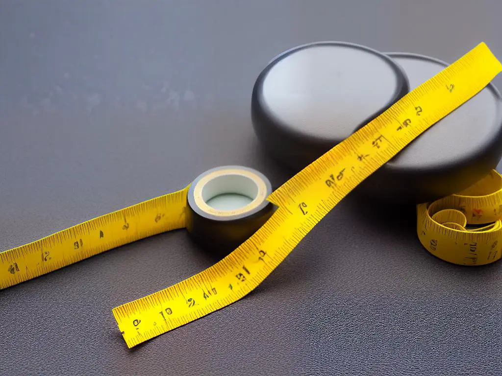 Picture of weight with tape measure around it.