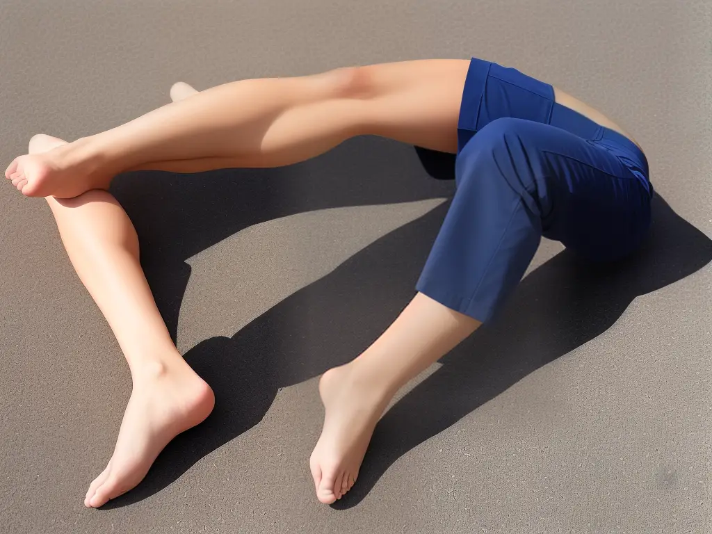 An image of a person stretching their leg showing the knee in detail.
