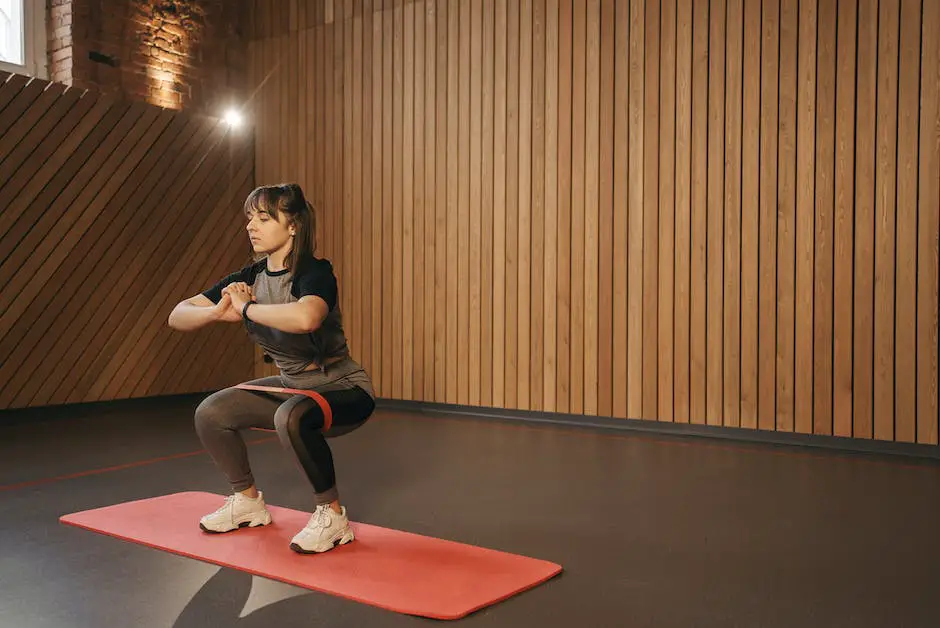 A person doing knee strengthening exercises with a resistance band wrapped around their knees