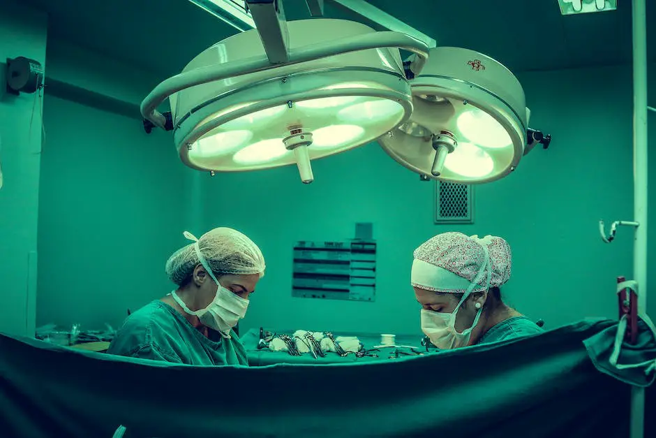 A picture of a knee undergoing surgery with a doctor's hands visible.