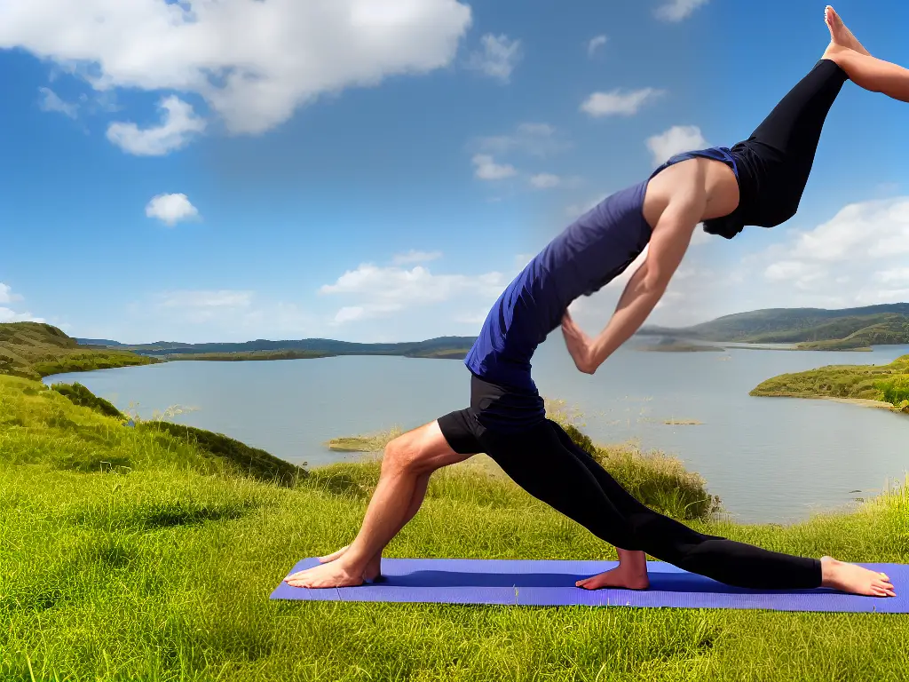 An illustration of a person doing yoga poses to alleviate knee pain